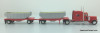 Trucks n Stuff 1:87 Peterbilt Sleeper Cab w/Double Bottom Dump Trailers