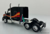 DCP by FG 1:64 Peterbilt 579 Mid Roof Sleeper Cab w/Utility Roll Tarp Spread Axle Trailer, Black/Custom Paint