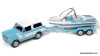 Johnny Lightning 1:64 1979 International Scout w/Boat & Trailer, Light Blue/White
