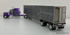 DCP by FG 1:64 Peterbilt 389 Sleeper Tractor w/Wilson Silverstar Spread Axle Livestock Trailer, Gunmetal/Purple