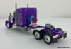 DCP by FG 1:64 Peterbilt 389 Sleeper Tractor w/Wilson Silverstar Spread Axle Livestock Trailer, Gunmetal/Purple