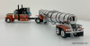 DCP by FG 1:64 Peterbilt 379 Sleeper Tractor w/Polar Tandem -Axle Deep Drop Tank Trailer, Burnt Orange/Metallic Black