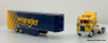 Brekina 1:87 Kenworth K100 Aerodyne Sleeper Tractor w/Car Carrier Trailer: Wrangler Racing