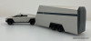 Xcar 1:64 Tesla Cyber Truck w/Trailer, Metallic Silver