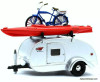 Greenlight 1:24 1947 Ken-Skill Tear Drop Trailer w/Accessories, Silver
