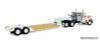 White Western Star 4900 36" Vintage Sleeper, White/Orange w/Rogers Vintage Lowboy Trailer 1:64 Diecast Model Truck DCP by FG