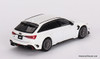 Audi ABT RS6-R, Glacier White Metallic 1:64 Diecast Model Car by Mini GT (Mijo Exclusive)