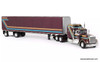 Kenworth W900A  Aerodyne Sleeper Tractor w/53' Utility Spread Axle Roll Tarp Trailer, Purple 1:64 Model Truck DCP by FG