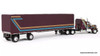 Kenworth W900A  Aerodyne Sleeper Tractor w/53' Utility Spread Axle Roll Tarp Trailer, Purple 1:64 Model Truck DCP by FG