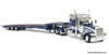 Peterbilt 389 w/48" Mid-Roof Sleeper & Talbert 5553T Traveling Axle Trailer, Blue/Silver 1:64 Diecast Model Truck DCP by FG