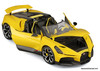 2023 Bugatti Mistral, Yellow 1:18 Diecast Model Car by Burago