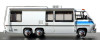 1973-1978 GMC Motorhome, Glacier White/Blue 1:43 Resin Cast Vehicle by Automodello