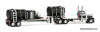 Peterbilt 379 Day Cab & DEMCO Liquid Tender Trailer, White & Black 1:64 Diecast Model Truck DCP by FG