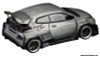 Toyota Pandem GR Yaris, Raw Metal 1:64 Diecast Model Car by Pop Race