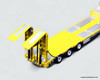 Mercedes Benz Actros Sleeper Tractor w/Lowboy Trailer, Yellow 1:64 Diecast Model Truck by Time Micro