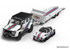 Mercedes Benz G550 & Volkswagen Beetle w/Trailer: Martini Livery 1:64 Diecast Model Vehicles by Time Micro