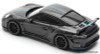 Porsche 992 Stinger GTR, Carbon Edition w/Blue Stripe 1:64 Diecast Model Car by Pop Race
