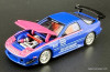 Mazda RX7 RE Amemiya S44-APAxpo2025, Metallic Blue w/ Pink Hood 1:64 Diecast Model Car by Pop Race