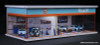 Gulf Showroom & Workshop w/Lighting 1:64 Diorama by MoreArt