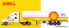 Freightliner Cascadia Sleeper Tractor w/23' Utility Trailer: Shell Oil 1:64 Diecast Model Truck by Cool Car