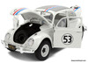 1968 Volkswagen Beetle #53 Herbie The Love Bug w/Wheel Rack 1:24 Diecast Model Car by Jada