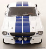 1967 Ford Mustang Shelby GT500, Wimbledon White/Blue Stripes 1:12 Diecast Model Car by KK Scale
