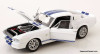 1967 Ford Mustang Shelby GT500, Wimbledon White/Blue Stripes 1:12 Diecast Model Car by KK Scale