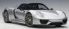 2013 Porsche 918 Spyder w/Weissach Package, GT Silver Metallic 1:12 Diecast Model Car by AUTOart