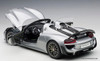 2013 Porsche 918 Spyder w/Weissach Package, GT Silver Metallic 1:12 Diecast Model Car by AUTOart