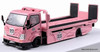 Hino H300 Flatbed Car Carrier, Pink: The Pig 1:64 Diecast Model Truck by Cool Car