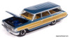 1964 Ford Country Squire, Guardsman Blue w/Honey Colored Wood Trim 1:64 Diecast Model Car by Auto World