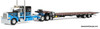 Peterbilt 389 Sleeper Tractor w/Landoll 440B-50CA Traveling Axle Trailer, Blue/Black 1:64 Diecast Model Truck DCP by FG