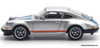 Porsche 911 964 Singer, Silver/Blue Stripes 1:64 Diecast Model Car by Pop Race