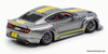 Ford Mustang (6th Generation) Clinched Widebody Kit, Metallic Gray 1:64 Diecast Model Car by Liberty64