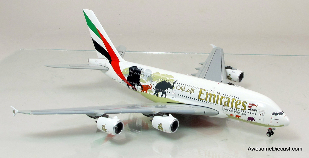 Gemini Jets 1:400 Airbus A380 - Emirates (Wildlife #2) - Awesome Diecast