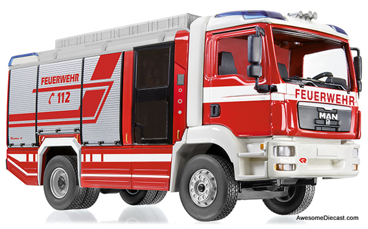 Wiking 1:43 MAN TGM Rescue / Fire Truck: Rosenbauer AT LF