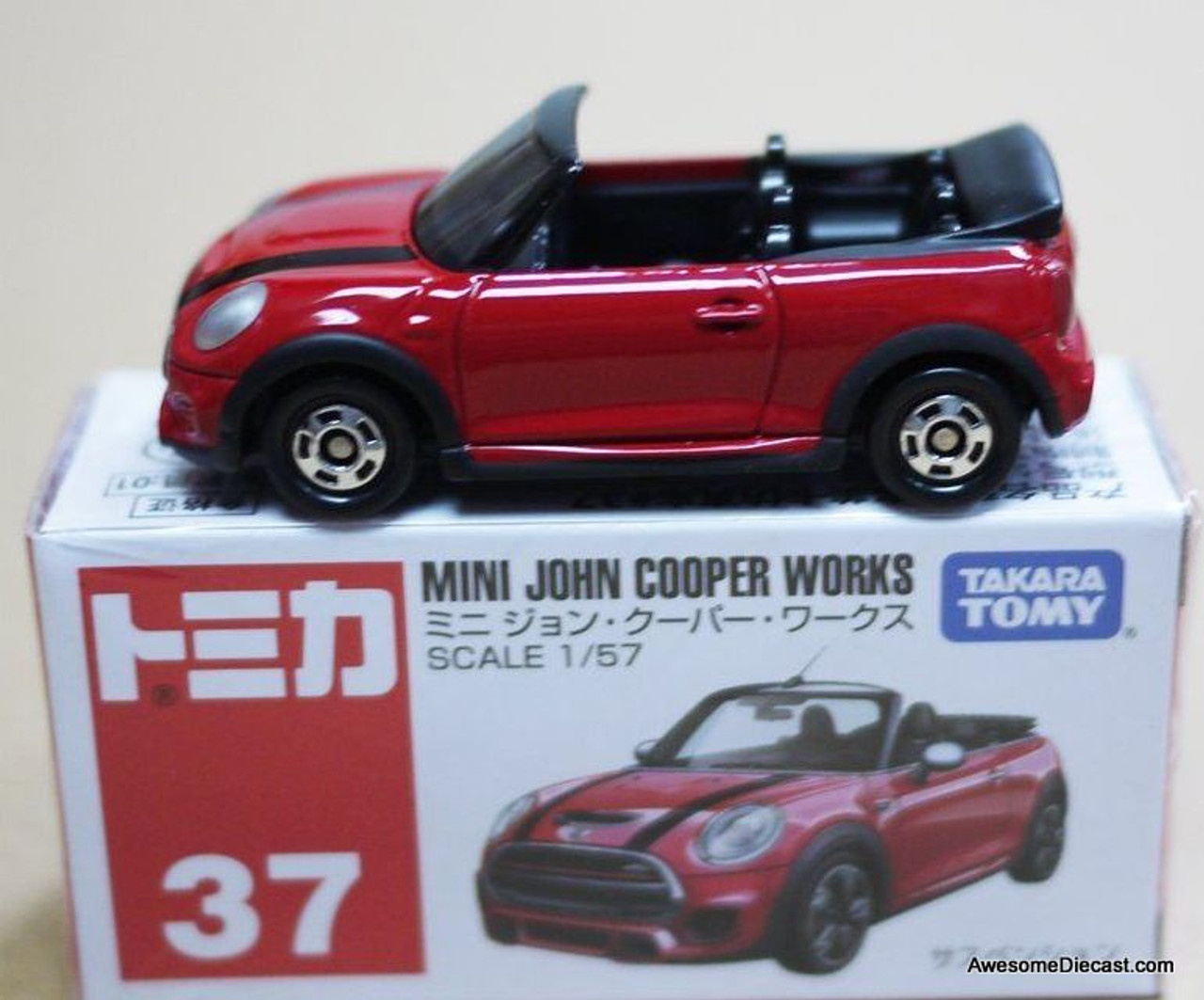 Tomica 1 57 Mini Convertible Red John Cooper Works