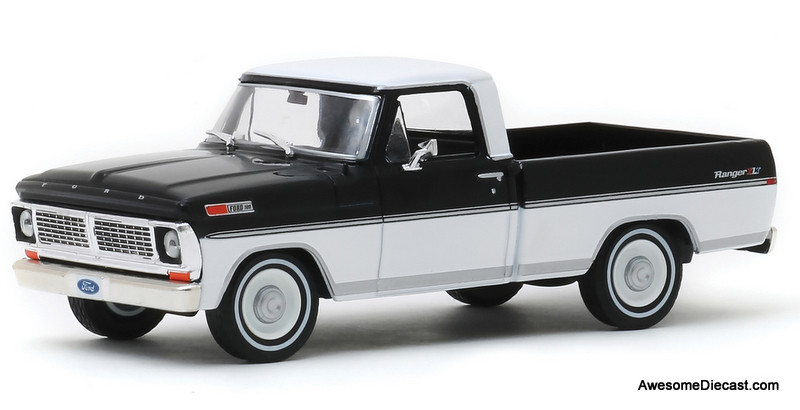 Greenlight 1 43 1970 Ford F 100 Ranger Pick Up Black White