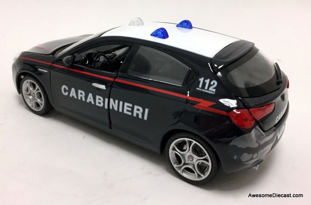 Burago 1 24 10 Alfa Romeo Giulietta Rome Italy Police Department