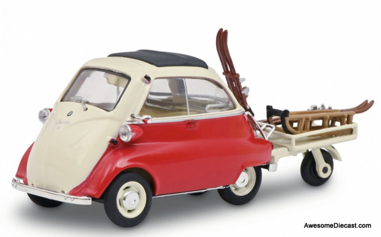 Schuco 1:43 1960 BMW Isetta w/Trailer And Skis