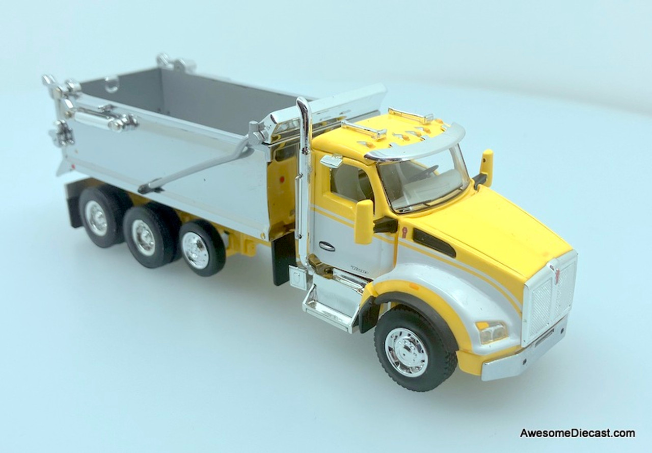 DCP by FG 1:64 Kenworth T880 Tri Axle w/Rogue Transfer Dump Body,  Yellow/Chrome