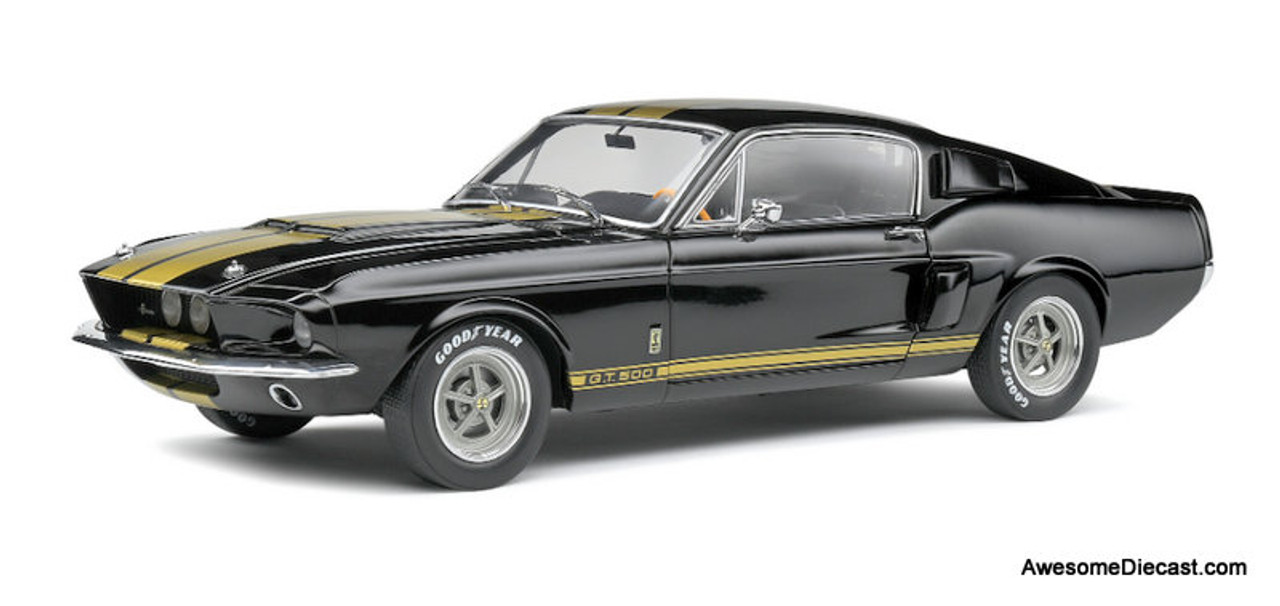 Solido 1:18 1967 Shelby GT500, Black/Gold Stripes