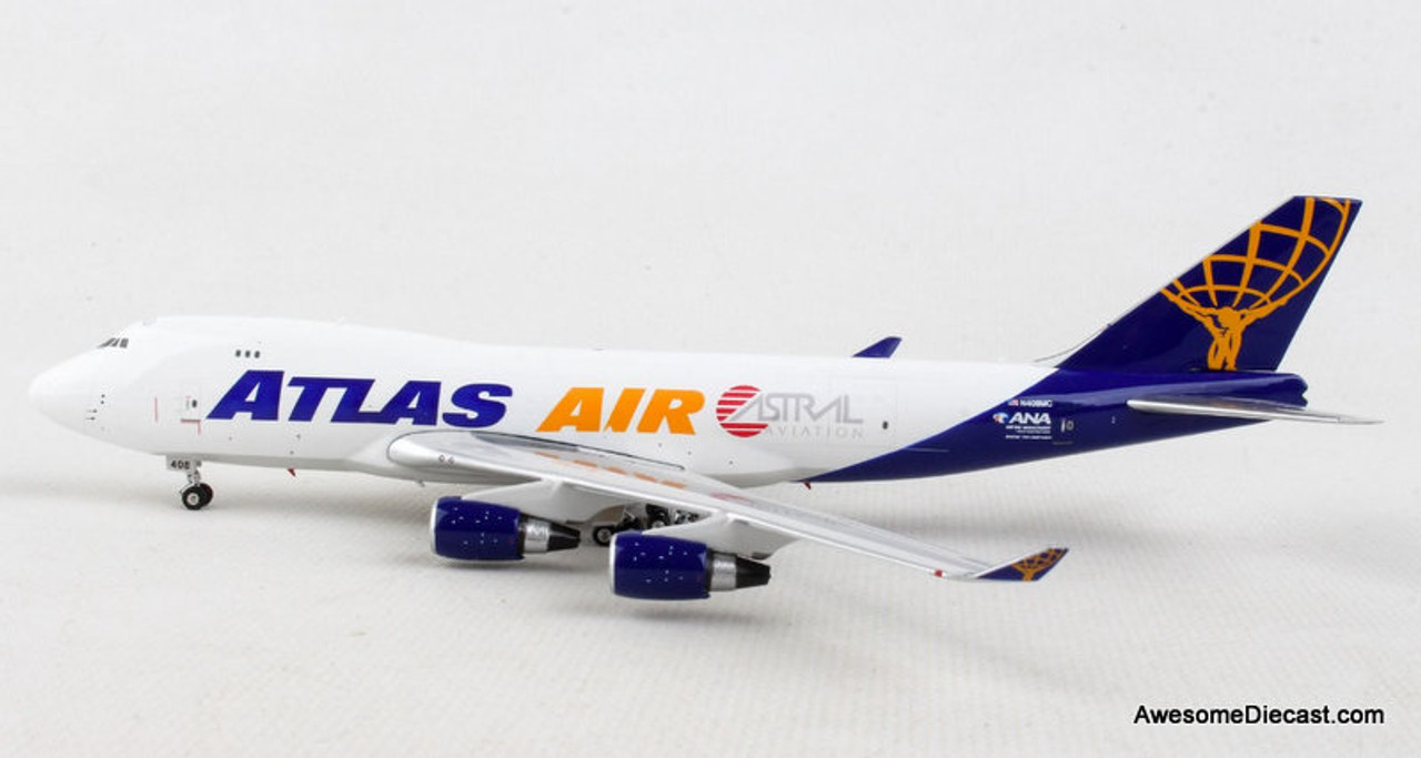 １／400 BIG BIRD ATLAS AIR 747-400 Atlas Air Boeing 747-400 N464MC W/ Stand JFox Inflight JF