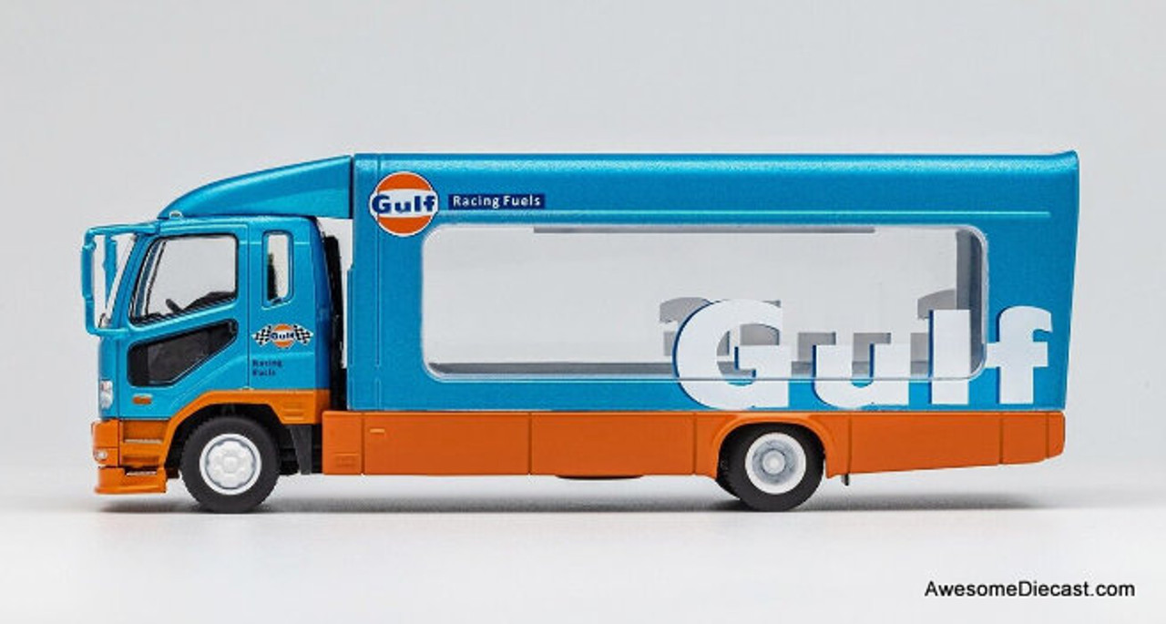 GCD 1:64 2017 Mitsubishi Fuso Fighter Car Hauler: Gulf Livery