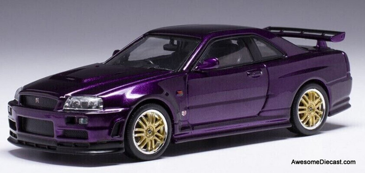 IXO 1:43 2002 Nissan Skyline GT-R (R34) Custom, Metallic Purple