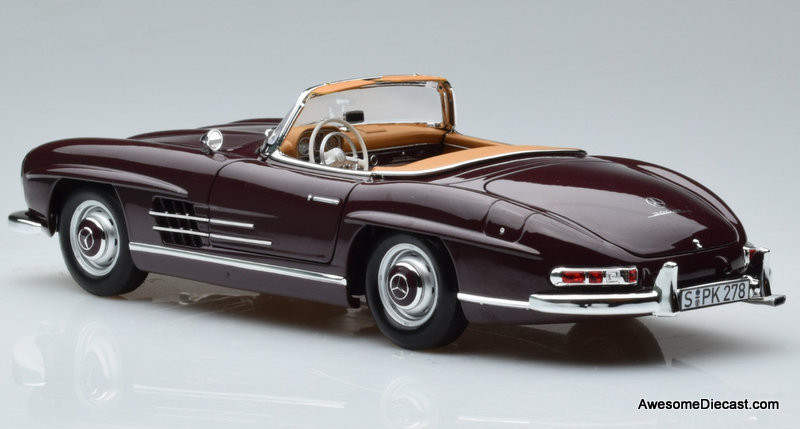 Norev 1:18 1957 Mercedes Benz 300SL Roadster, Dark Red