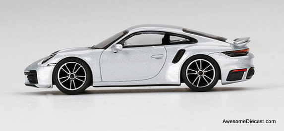 Mini GT 1:64 Porsche 911 Turbo S GT, Metallic Silver
