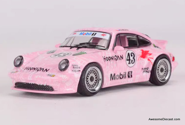 Pink様 Porsche Singer 930 Turbo Hoonipig #43, Pink 1:64 Diecast Model Car