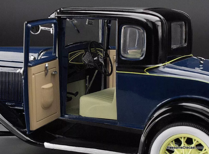 1931 Ford Model A Coupe, Riviera Blue 1:18 Diecast Model Car by