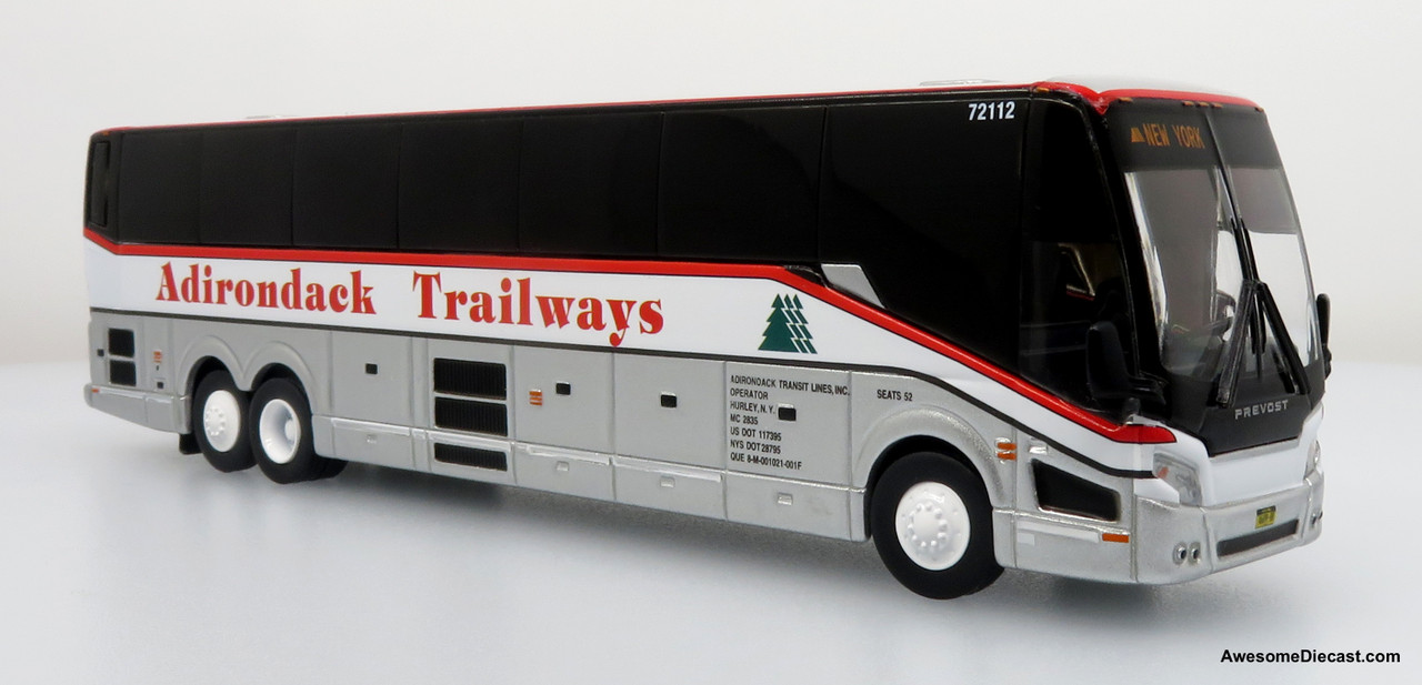 Prevost H3-45 Coach: Adirondack Trailways 1:87 Diecast Model Bus